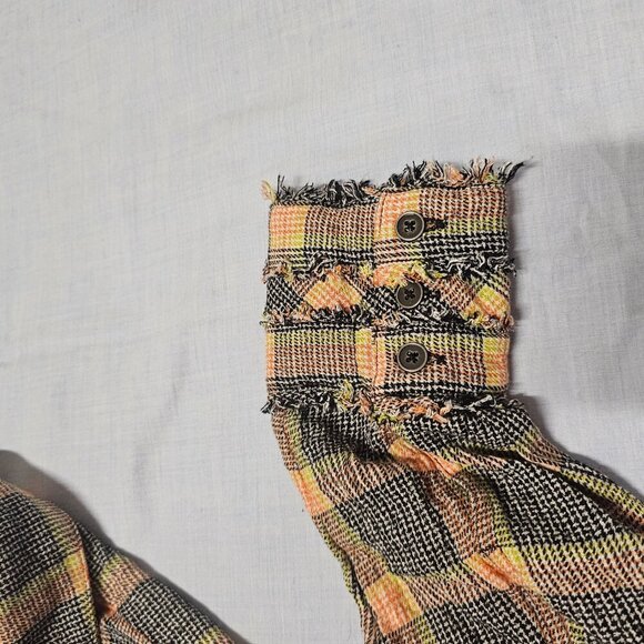 Free People We the Free Running Wild Plaid Wrap Top Women Size S - Picture 12 of 16